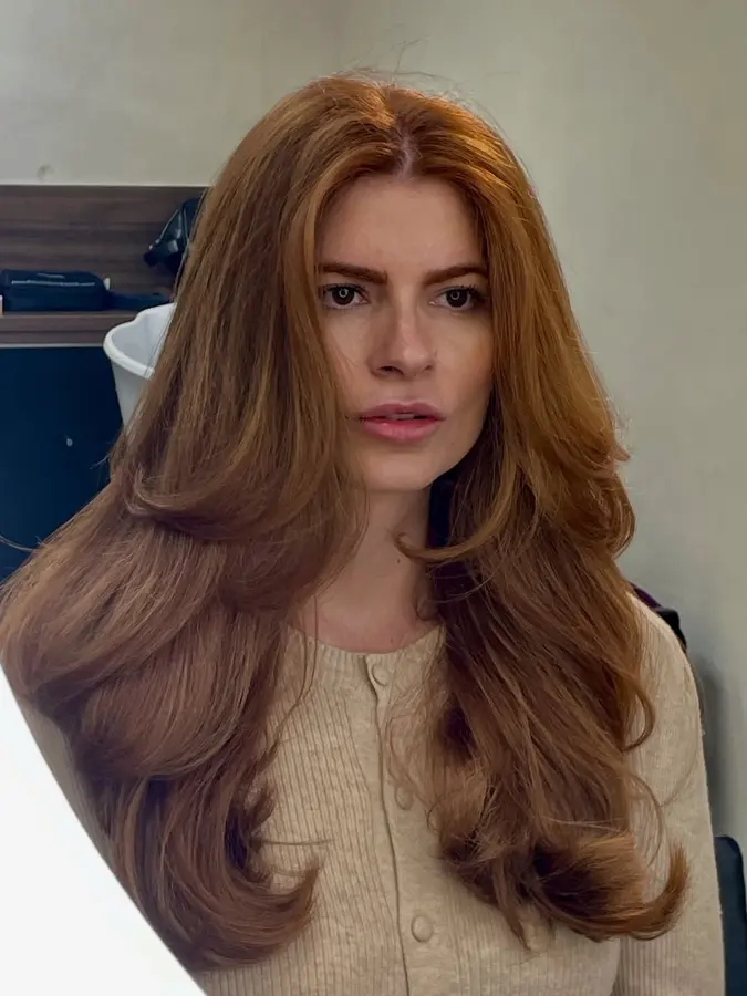 Cabelo ruivo com ondas
